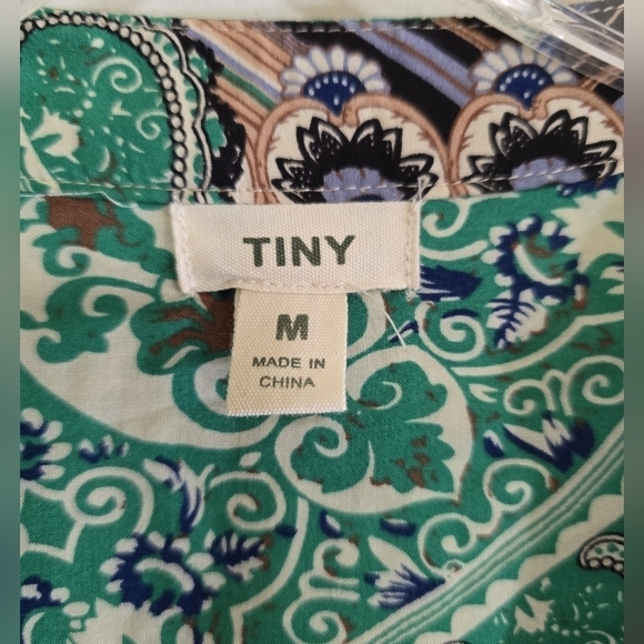 Anthropologie Tiny Caviana Shirt Dress Green Medium Drop Waist Loose Fit - Picture 5 of 9